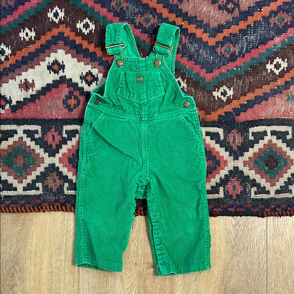 Vintage Green hush puppy Corduroy baby Overalls